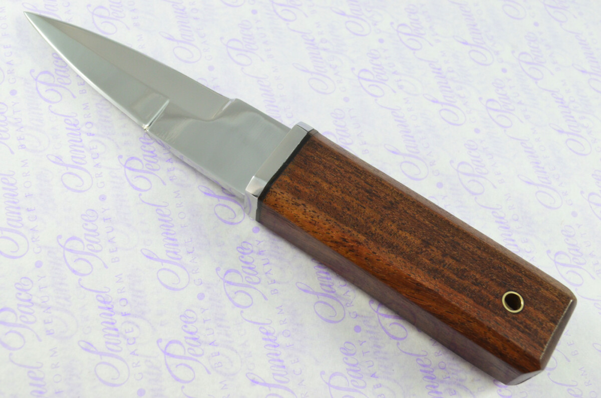 New Genuine D2 Carbon Steel Bespoke Full Tang Kiln Dried Ironwood Handle Sheffield Sgian Dubh with Leather Sheath Boxed - Image 3