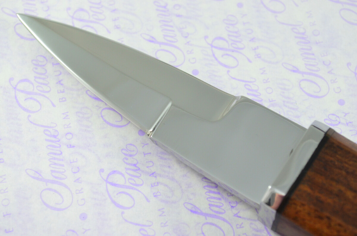 New Genuine D2 Carbon Steel Bespoke Full Tang Kiln Dried Ironwood Handle Sheffield Sgian Dubh with Leather Sheath Boxed - Image 7