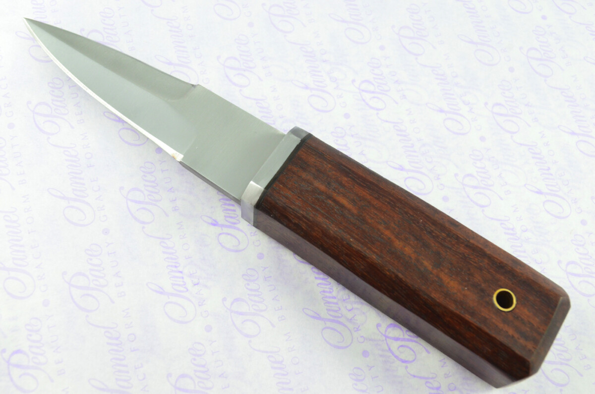 New Genuine D2 Carbon Steel Bespoke Full Tang Kiln Dried Ironwood Handle Sheffield Sgian Dubh with Leather Sheath Boxed - Image 5