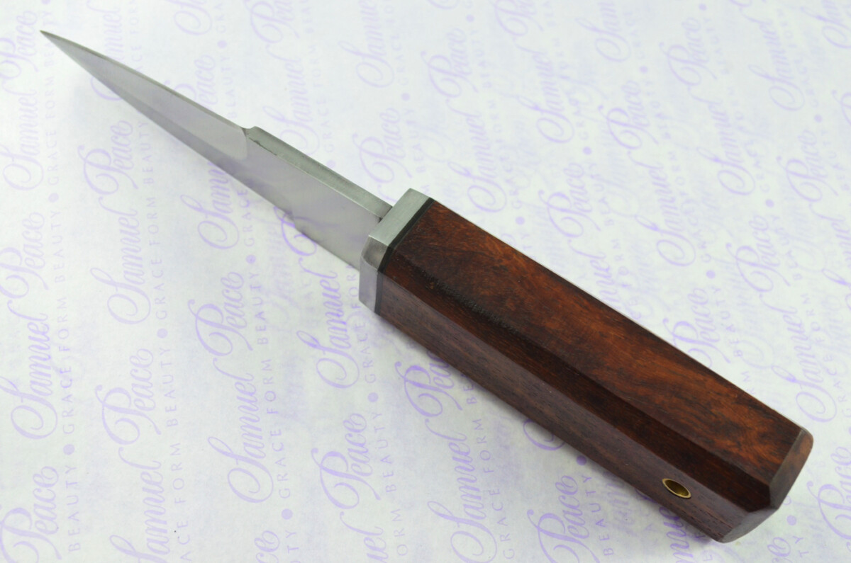 New Genuine D2 Carbon Steel Bespoke Full Tang Kiln Dried Ironwood Handle Sheffield Sgian Dubh with Leather Sheath Boxed - Image 6