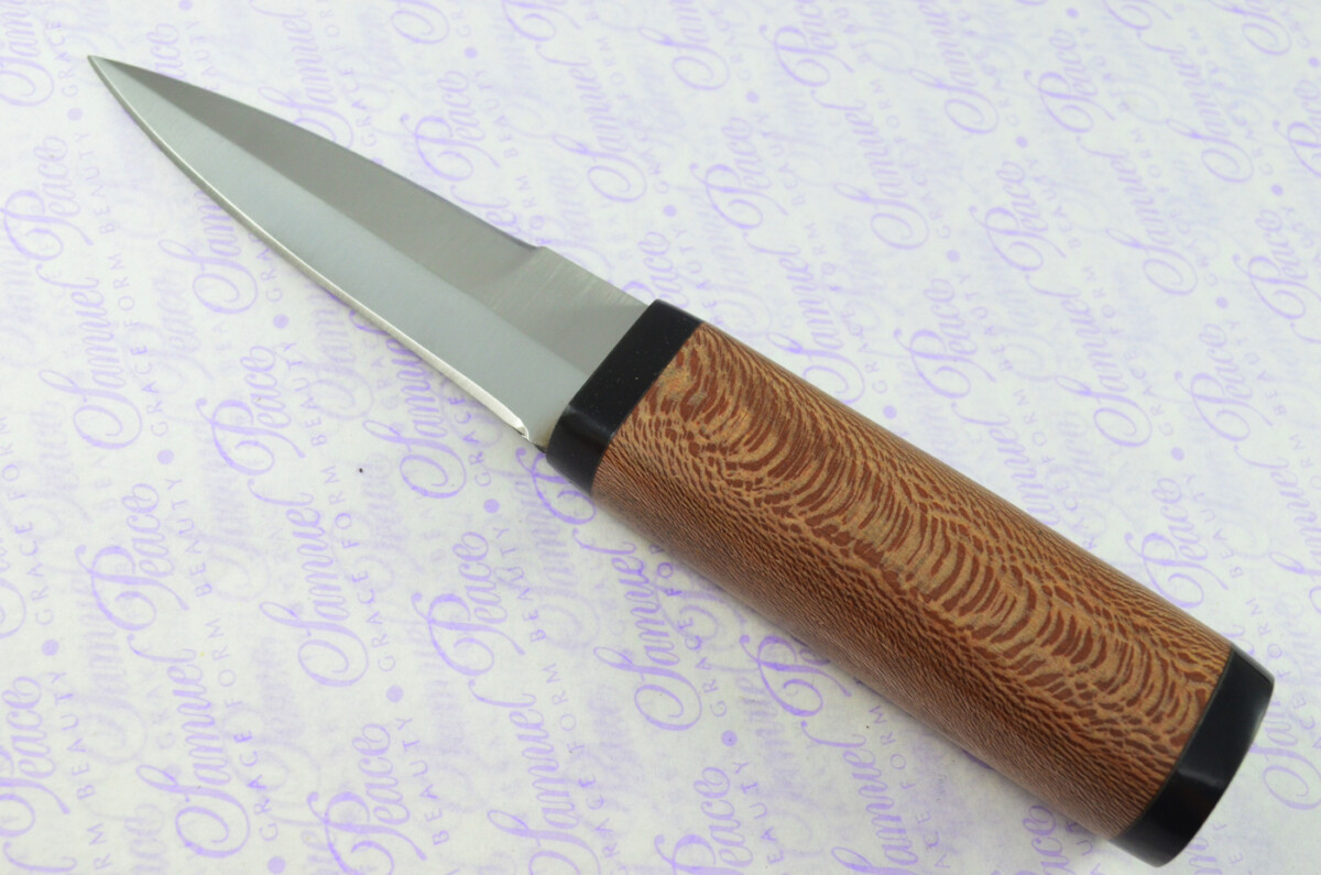 New Genuine D2 Carbon Steel Bespoke Full Tang Kiln Dried Zebra Wood Handle Sheffield Sgian Dubh with Leather Sheath Boxed - Image 3
