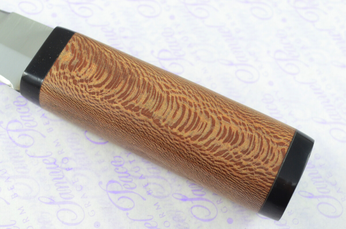 New Genuine D2 Carbon Steel Bespoke Full Tang Kiln Dried Zebra Wood Handle Sheffield Sgian Dubh with Leather Sheath Boxed - Image 4