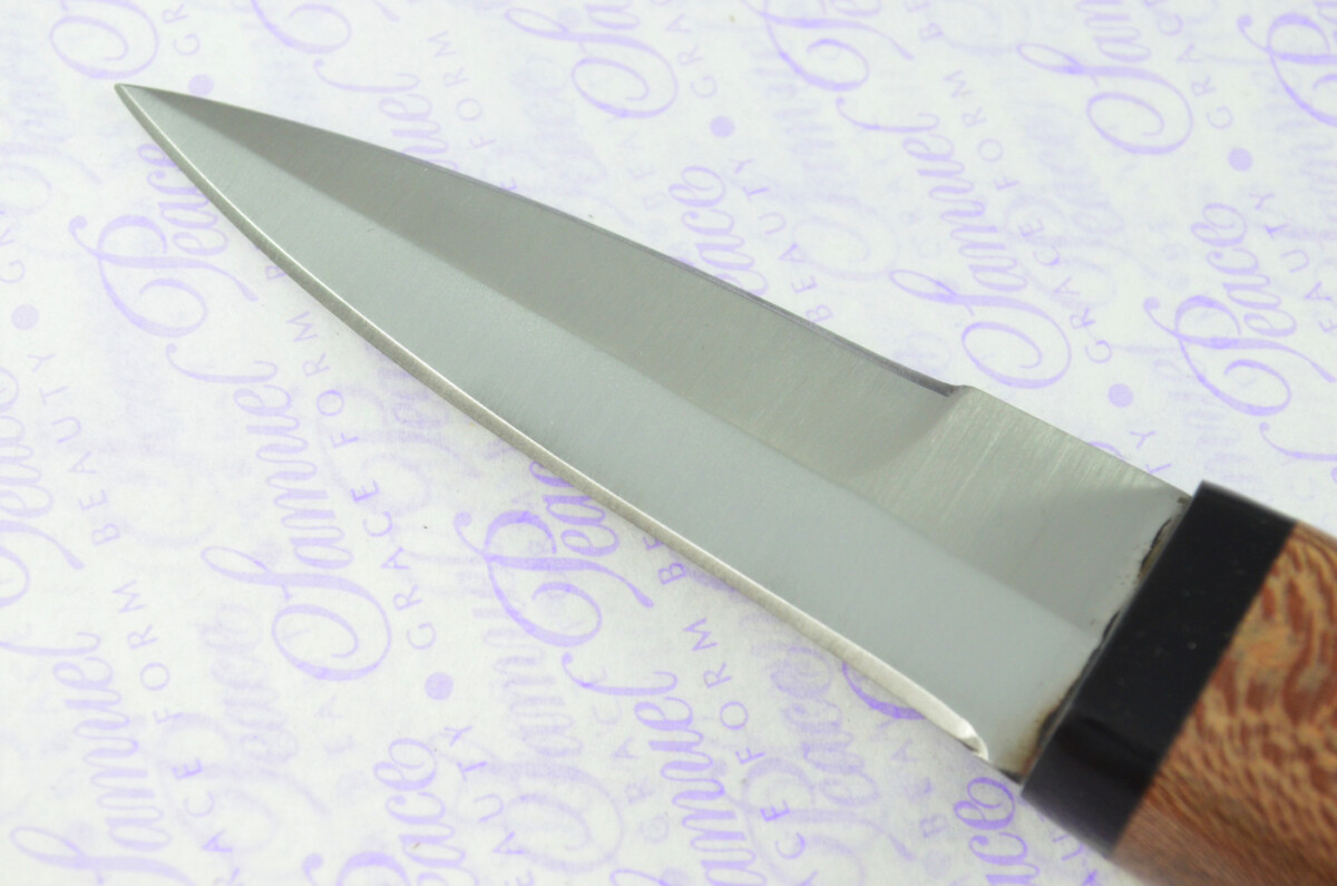 New Genuine D2 Carbon Steel Bespoke Full Tang Kiln Dried Zebra Wood Handle Sheffield Sgian Dubh with Leather Sheath Boxed - Image 6