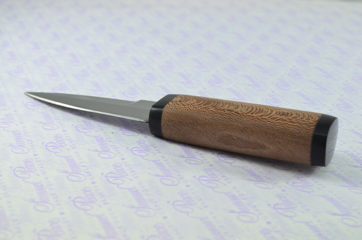 New Genuine Damascus Steel Bespoke Full Tang Kiln Dried Zebra Wood Handle Sheffield Sgian Dubh with Leather Sheath Boxed - Image 7