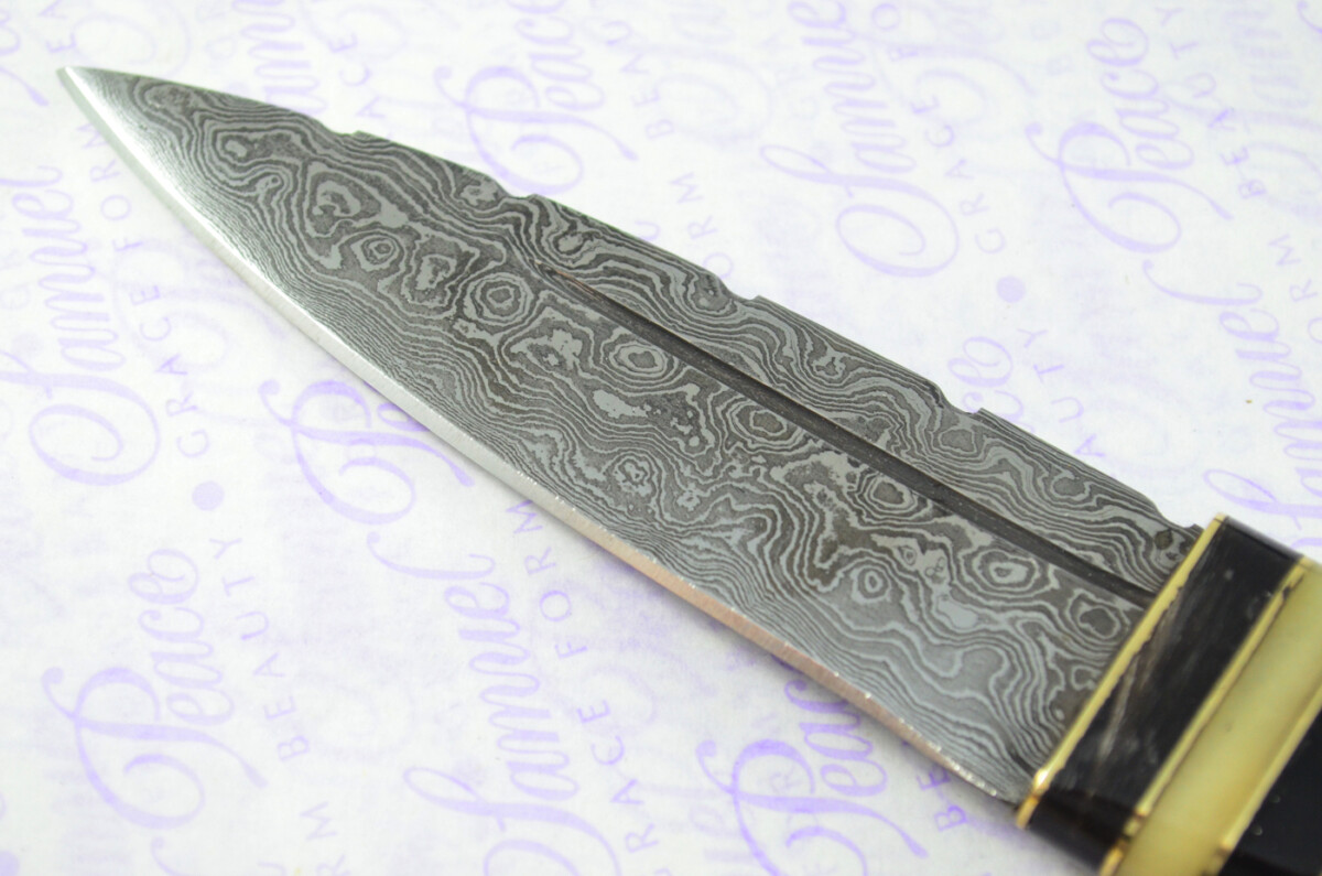 New Fantastic Genuine Ironwood Sgian Dubh Damascus Steel Made in Sheffield England Superior Sheath inc Presentation box - Image 4