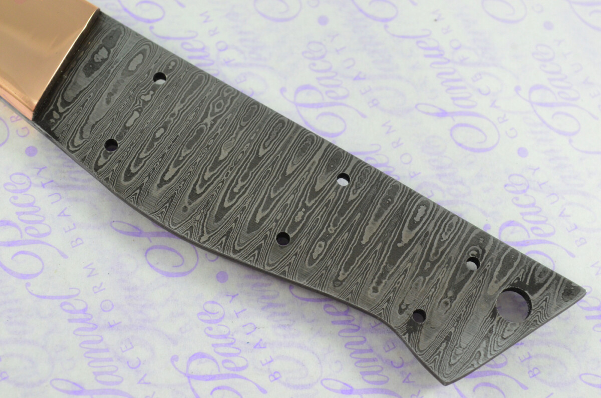 Kitchen Knife Making Kit! Fantastic Damascus Steel Chef's Knife Ironwood Scales Unbelievable Piece Pristine Leather Sheath - Image 5