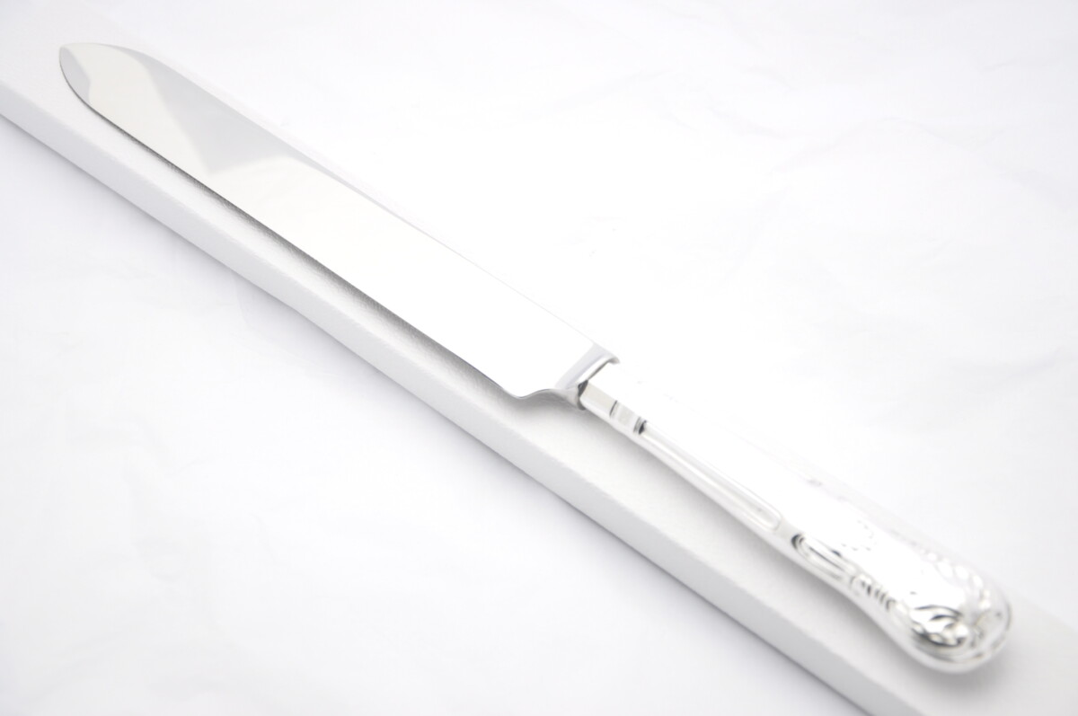 Kings Pattern Silver Plated Wedding Cake Knife Gift Boxed