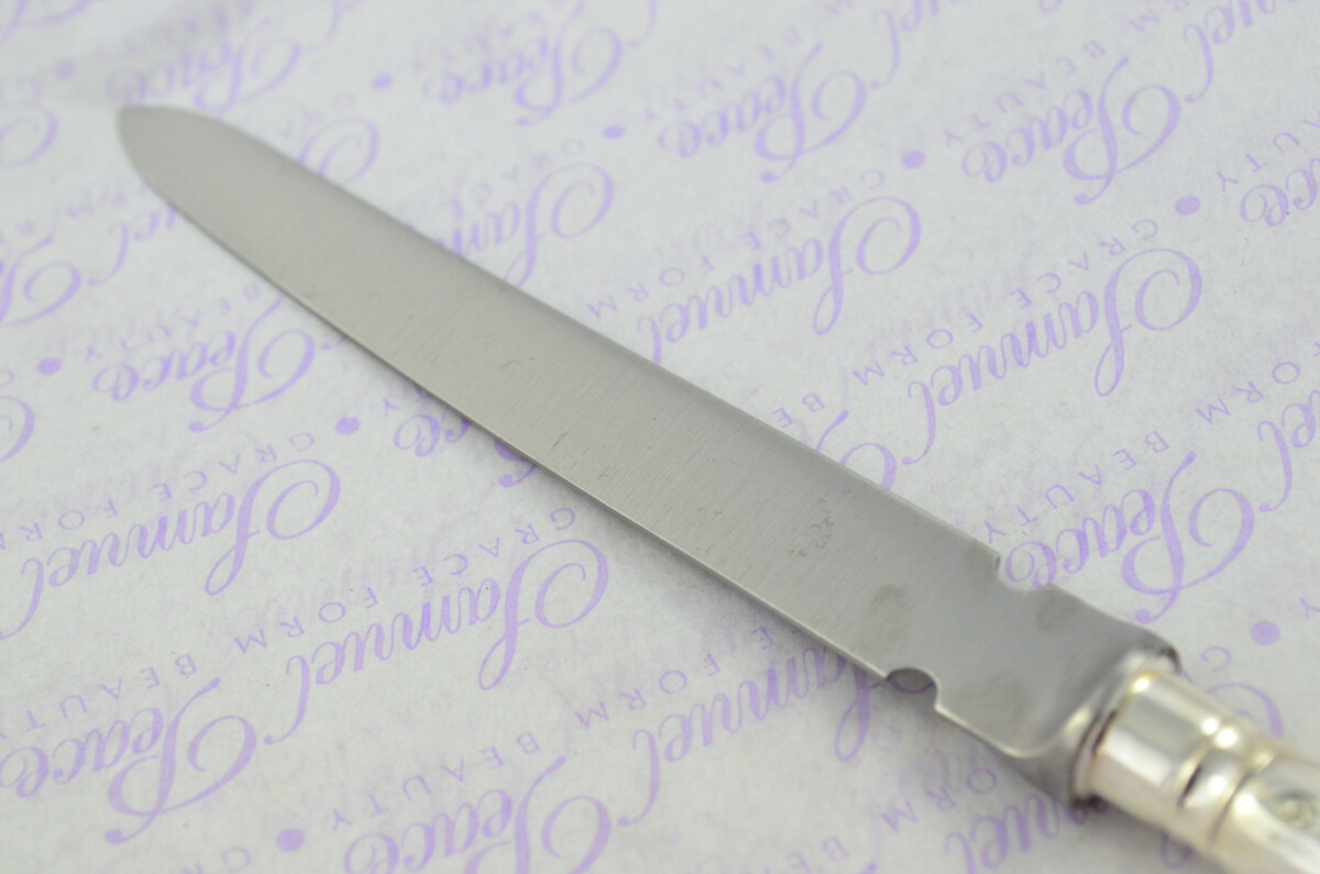 Saunders & Shepherd Cased Sheffield Sterling Silver Handled Letter Opener Shell Head Pattern 1965 - Image 5