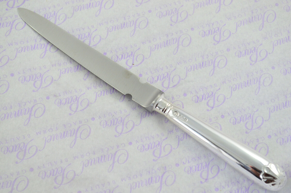Saunders & Shepherd Cased Sheffield Sterling Silver Handled Letter Opener Shell Head Pattern 1965 - Image 2