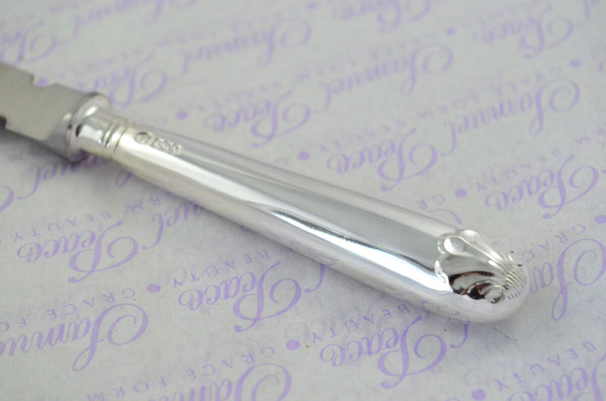 Saunders & Shepherd Cased Sheffield Sterling Silver Handled Letter Opener Shell Head Pattern 1965 - Image 4