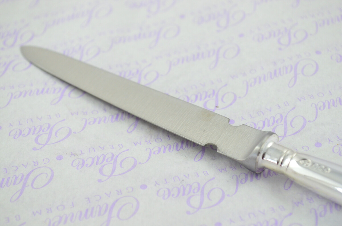 Saunders & Shepherd Cased Sheffield Sterling Silver Handled Letter Opener Shell Head Pattern 1965 - Image 5
