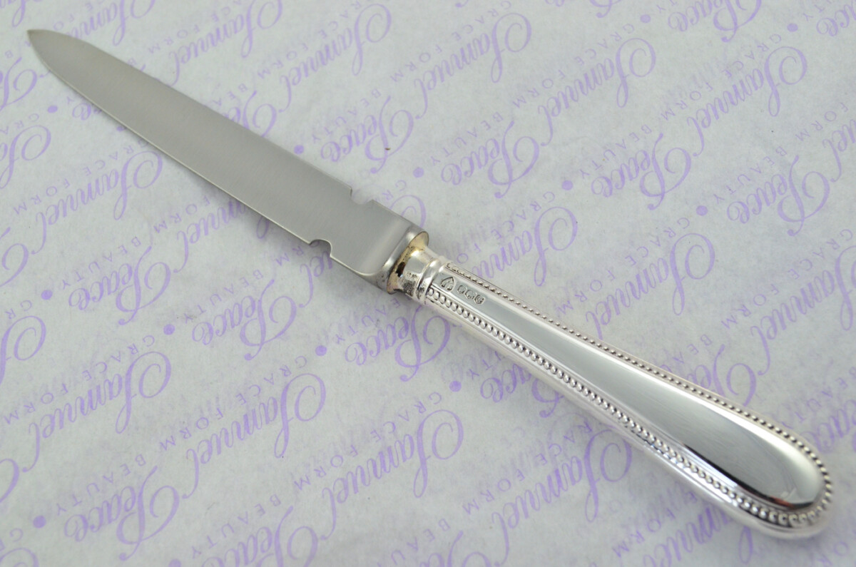 A. Haviland-Nye Cased Sheffield Sterling Silver Handled Letter Opener Bead Pattern 1973 - Image 2