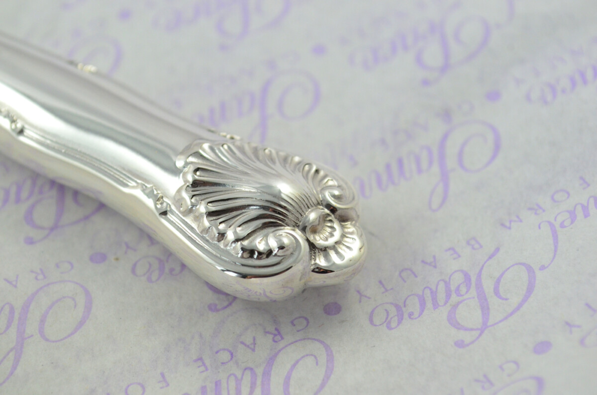 A. Haviland-Nye Cased Sheffield Sterling Silver Handled Letter Opener Kings Husk Pattern 1972 - Image 3