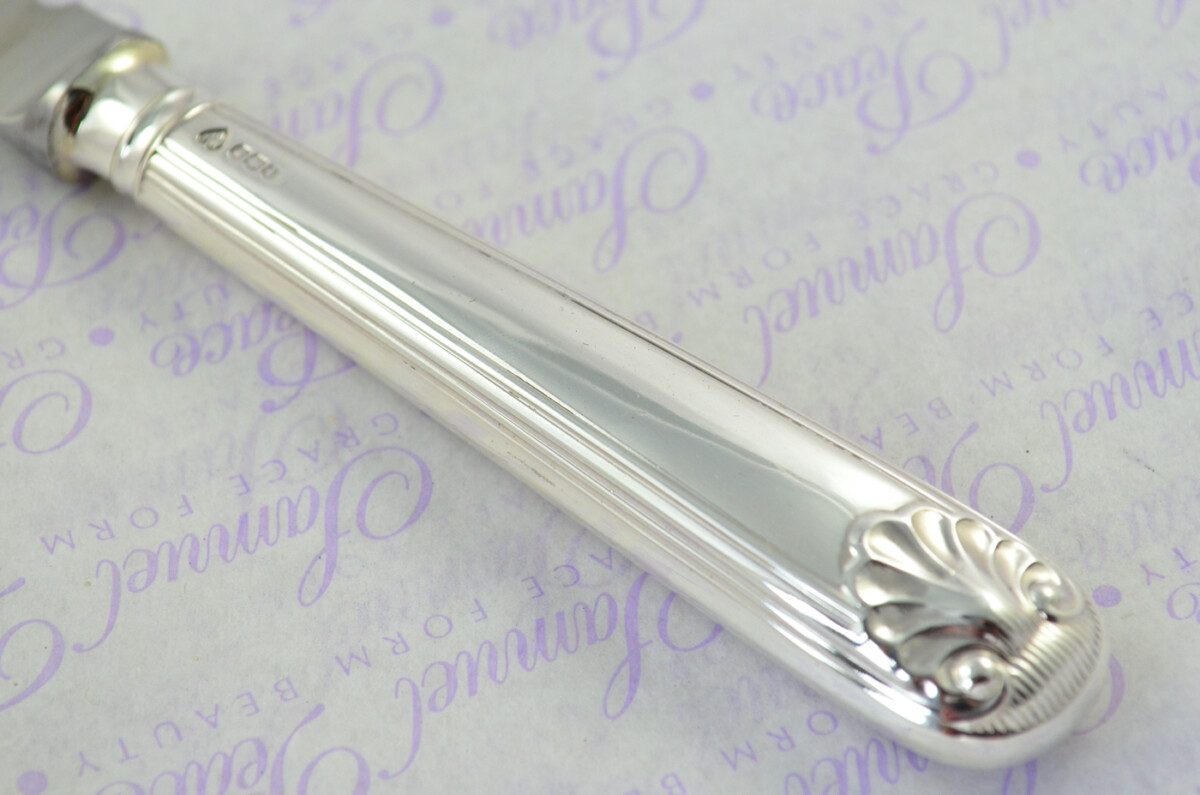 A. Haviland-Nye Cased Sheffield Sterling Silver Handled Letter Opener Thread & Shell Pattern 1973 - Image 4