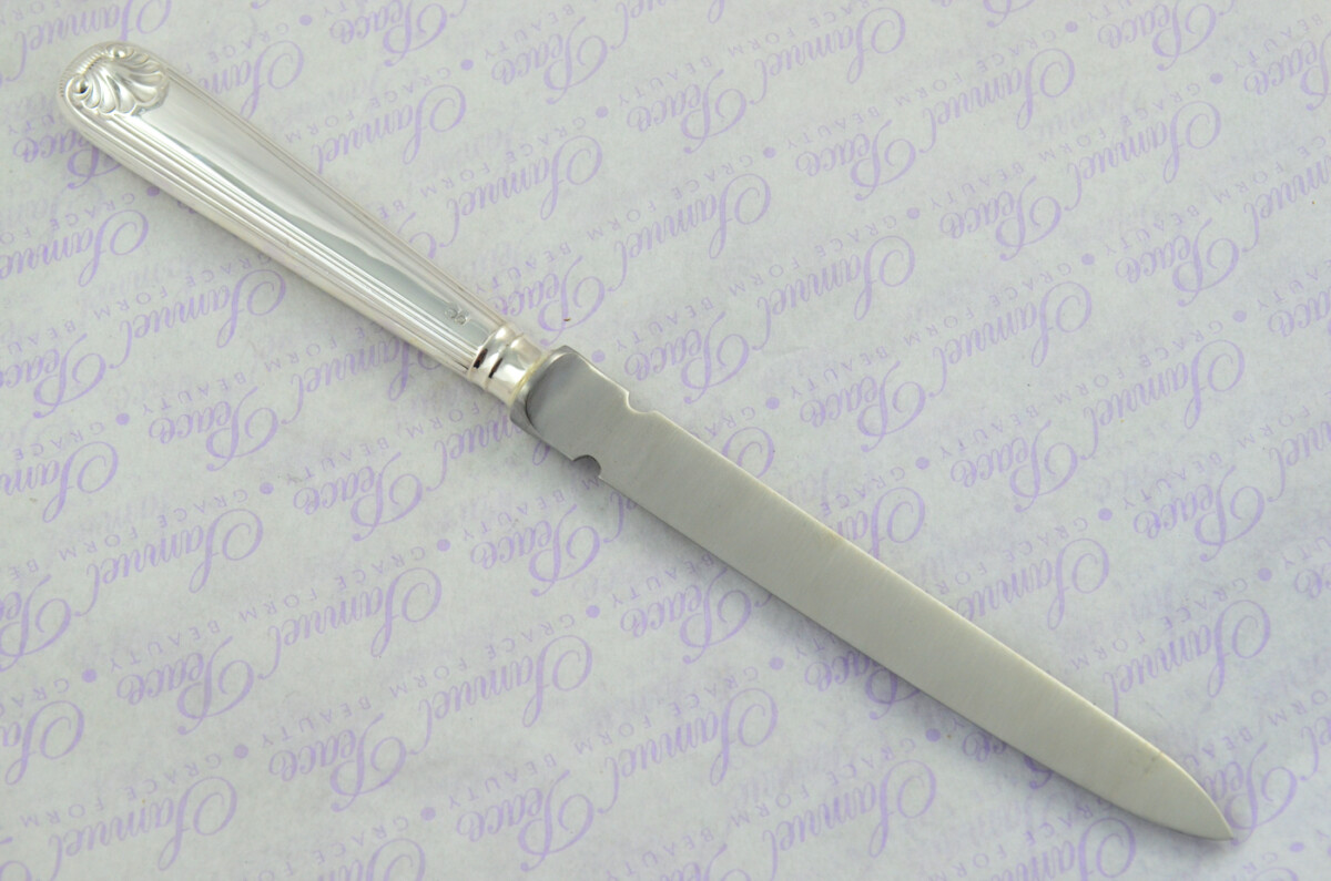 A. Haviland-Nye Cased Sheffield Sterling Silver Handled Letter Opener Thread & Shell Pattern 1973 - Image 7