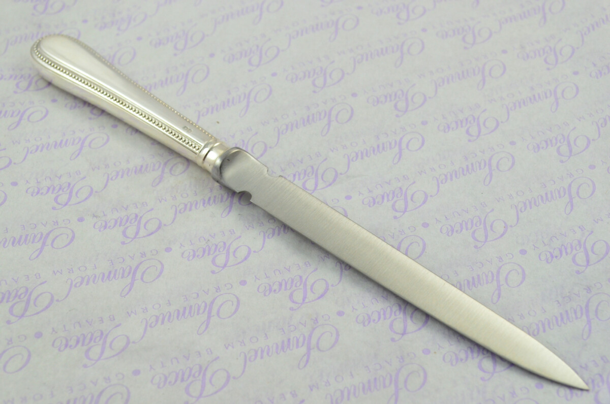 A. Haviland-Nye Cased Sheffield Sterling Silver Handled Letter Opener Bead Pattern 1973 - Image 6