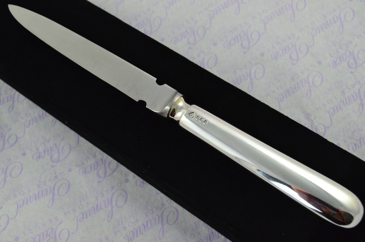 A. Haviland-Nye Cased Sheffield Sterling Silver Handled Letter Opener Candle End Pattern 1972