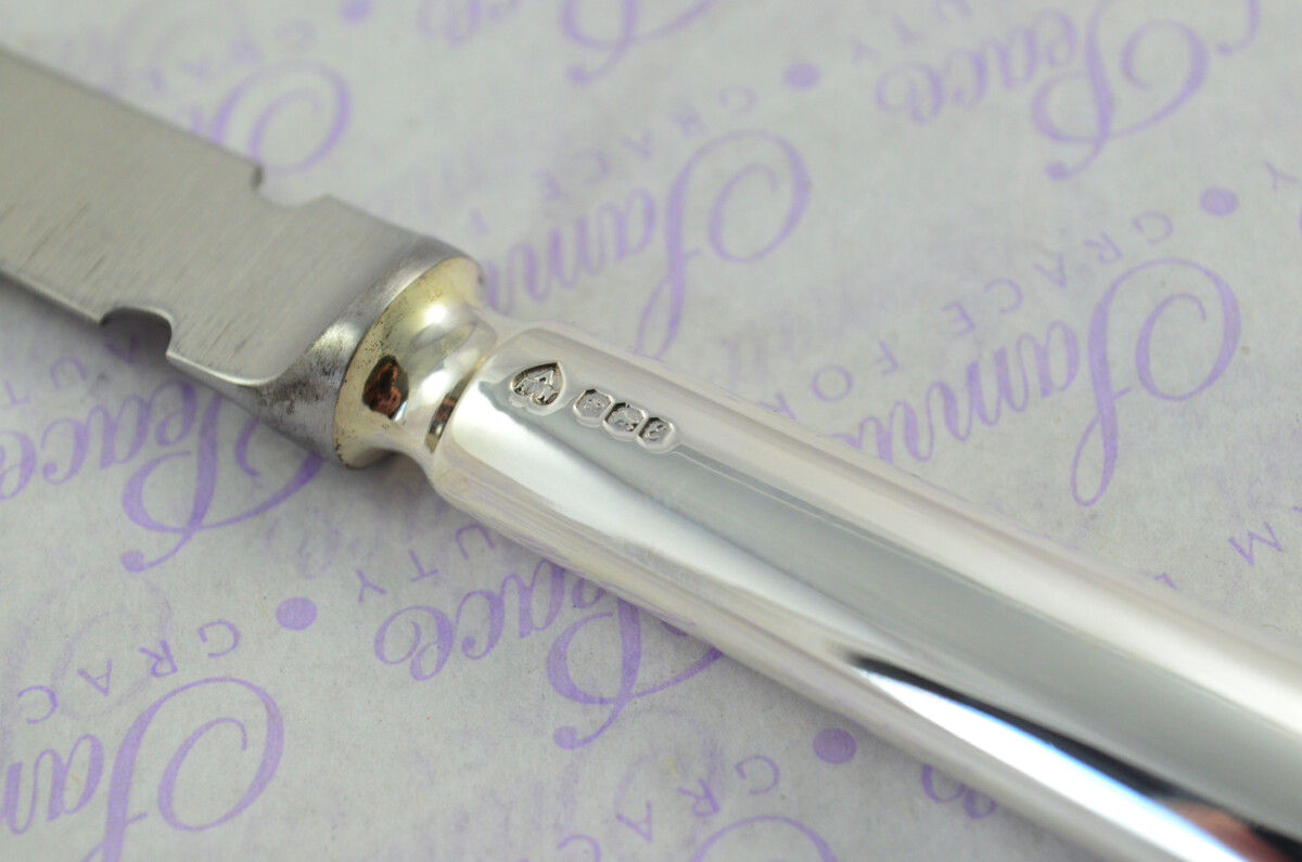 A. Haviland-Nye Cased Sheffield Sterling Silver Handled Letter Opener Candle End Pattern 1972 - Image 7