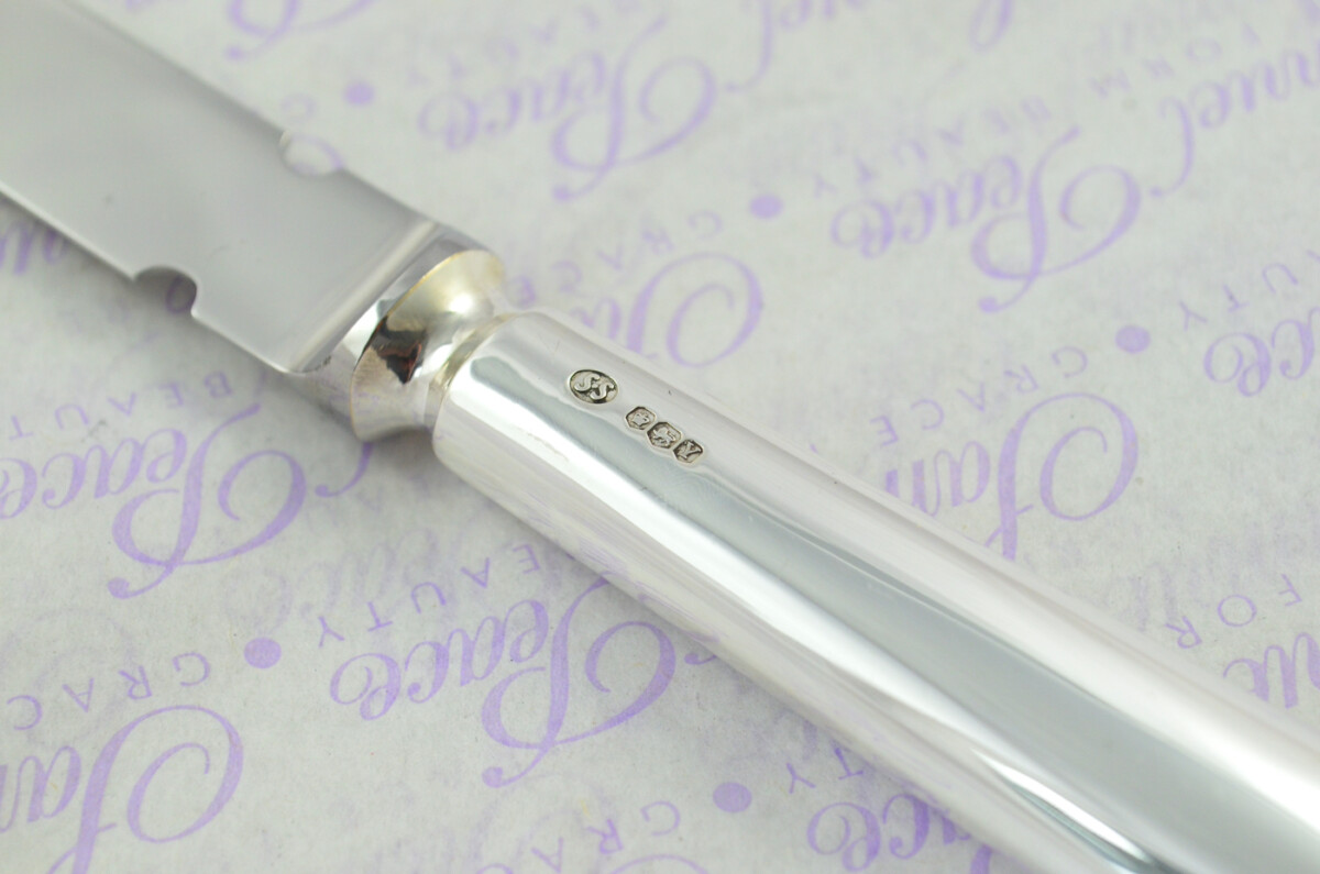 Saunders & Shepherd Cased Sheffield Sterling Silver Handled Letter Opener Candle End Pattern 1966 - Image 5