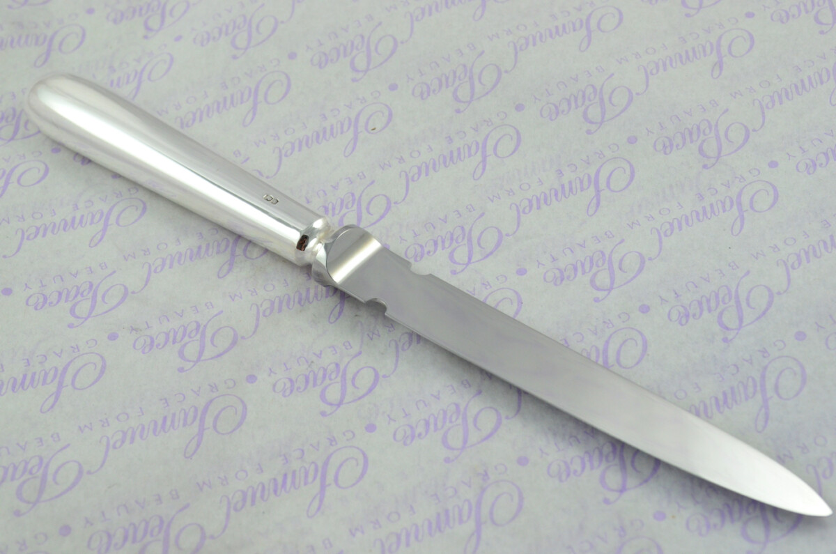 Saunders & Shepherd Cased Sheffield Sterling Silver Handled Letter Opener Candle End Pattern 1966 - Image 7