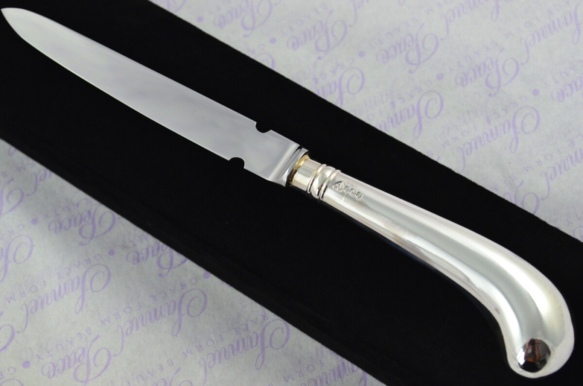 A. Haviland-Nye Cased Sheffield Sterling Silver Handled Letter Opener Pistol Pattern 1973