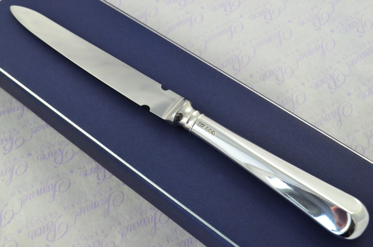 Rattail Pattern Cased Sheffield Sterling Silver Handled Letter Opener 1965