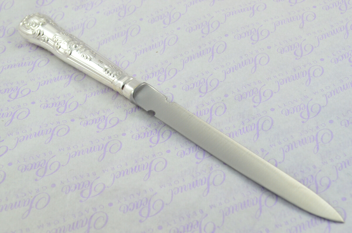 A. Haviland-Nye Cased Sheffield Sterling Silver Handled Letter Opener Queens Pattern 1973 - Image 7