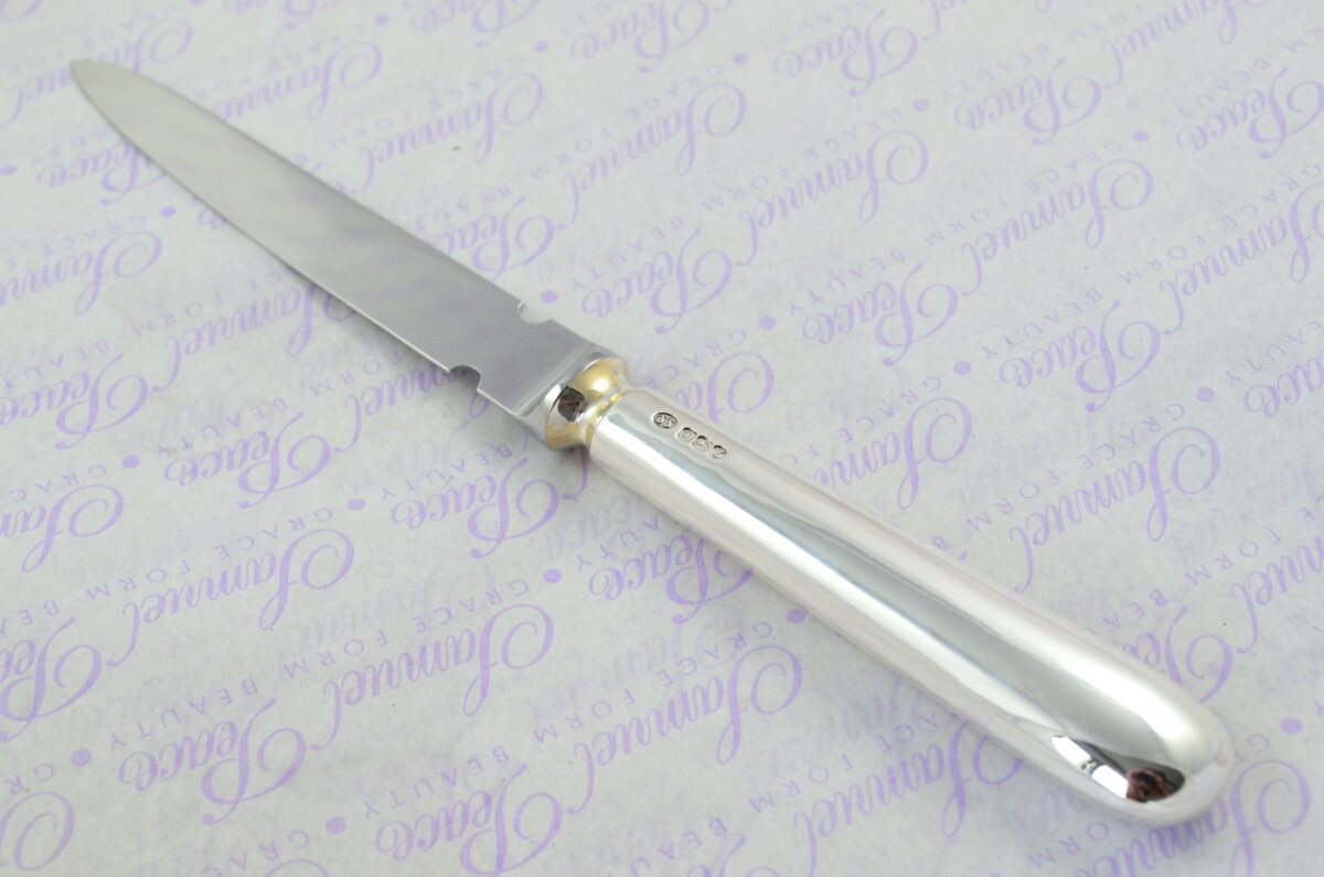 Saunders & Shepherd Cased Sheffield Sterling Silver Handled Letter Opener Candle End Pattern 1966 - Image 2