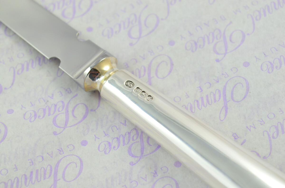Saunders & Shepherd Cased Sheffield Sterling Silver Handled Letter Opener Candle End Pattern 1966 - Image 5