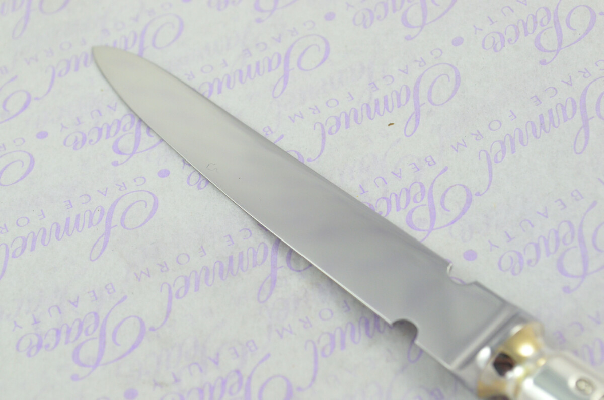 Saunders & Shepherd Cased Sheffield Sterling Silver Handled Letter Opener Candle End Pattern 1966 - Image 6