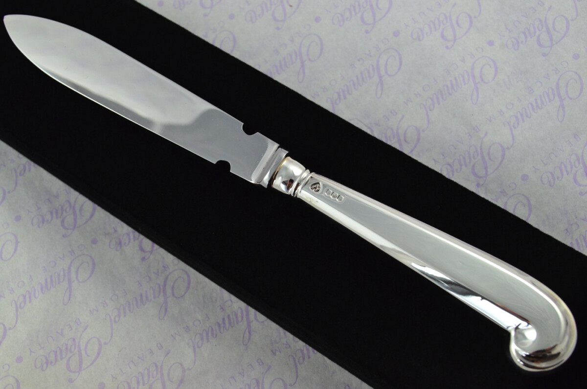A. Haviland-Nye Cased Sheffield Sterling Silver Handled Letter Opener Octagonal Pistol Pattern 1972