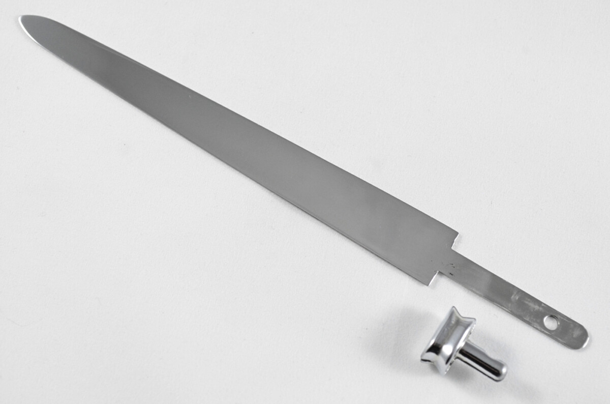 Stamped Sheffield Made Stainless Steel 4 1/2" Letter Opener Blade with Bolster - Image 2