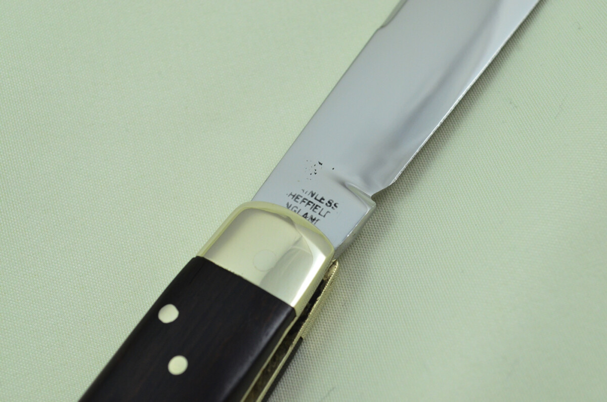 HUGE Lockwood Bros Sheffield Made 1 Bladed Ebony Scaled lock Knife - Image 9
