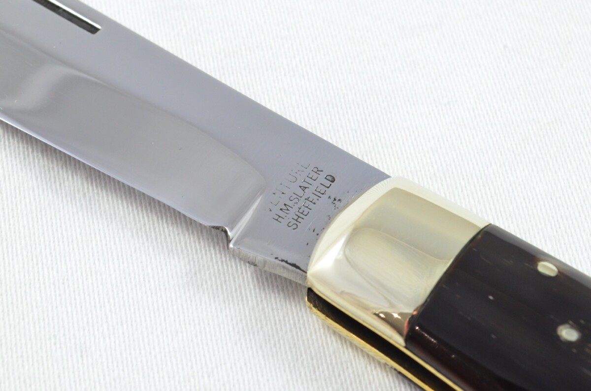 Lockwood Brothers New Old Stock Sheffield Made Pen Pocket Lock Knife with Water Buffalo Scales - Image 5