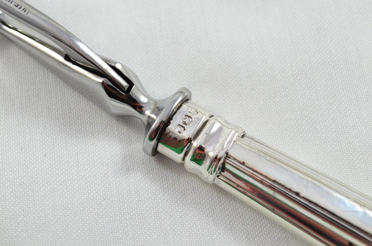 Henry Howson Rare Wooden Cased Sterling Silver Handled 3 Piece Carving Set Kings Pattern 1877 - Image 10