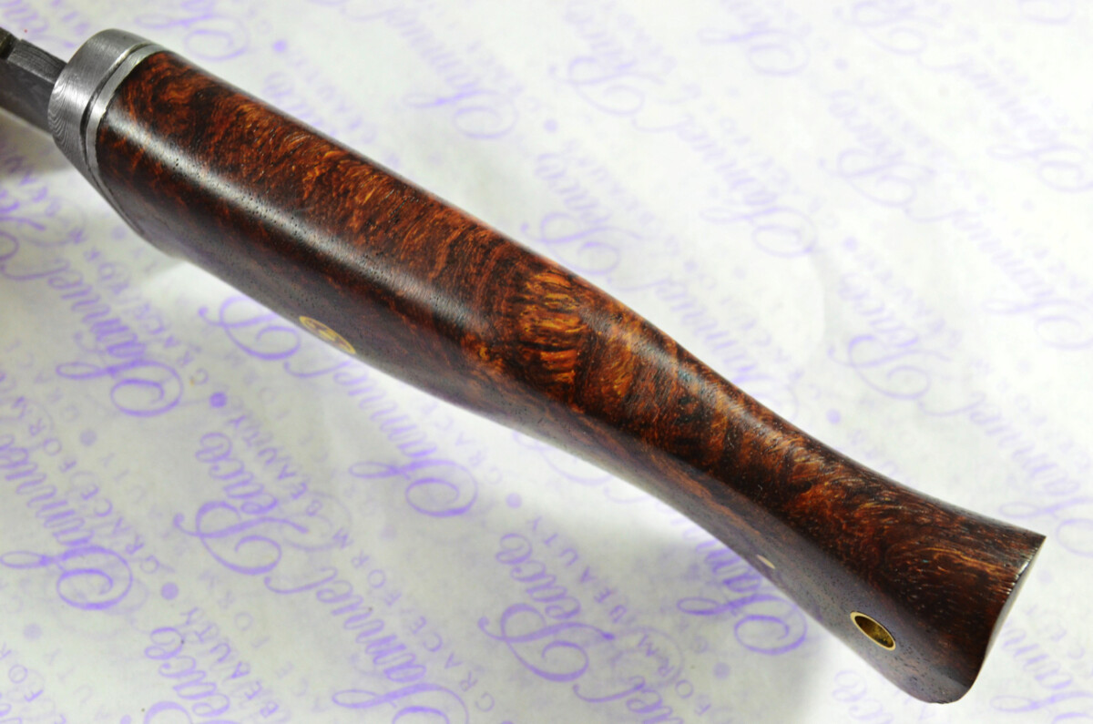 Amazing LIMITED EDITION Damascus Steel Hunting Bowie Knife Aztec Cherry Wood Handle with Leather Sheath - Image 6