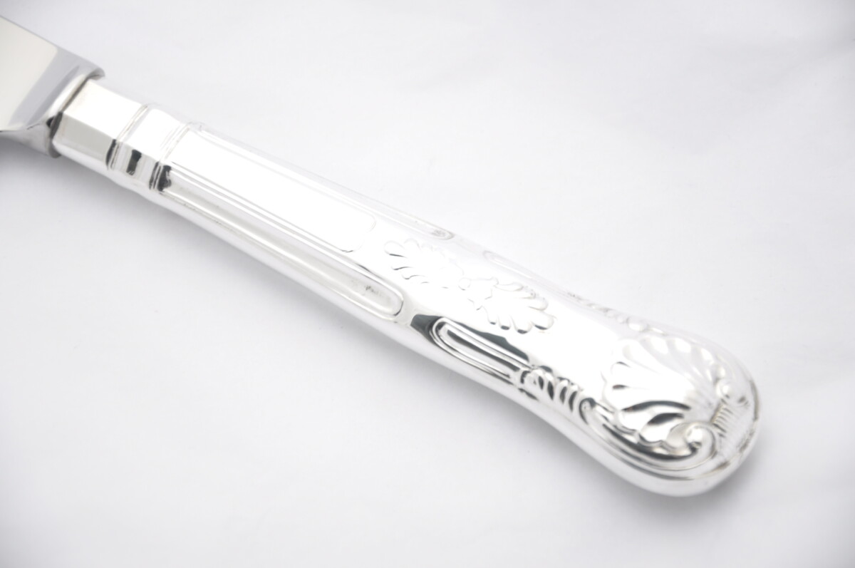 Kings Pattern Silver Plated Wedding Cake Knife Gift Boxed - Image 2