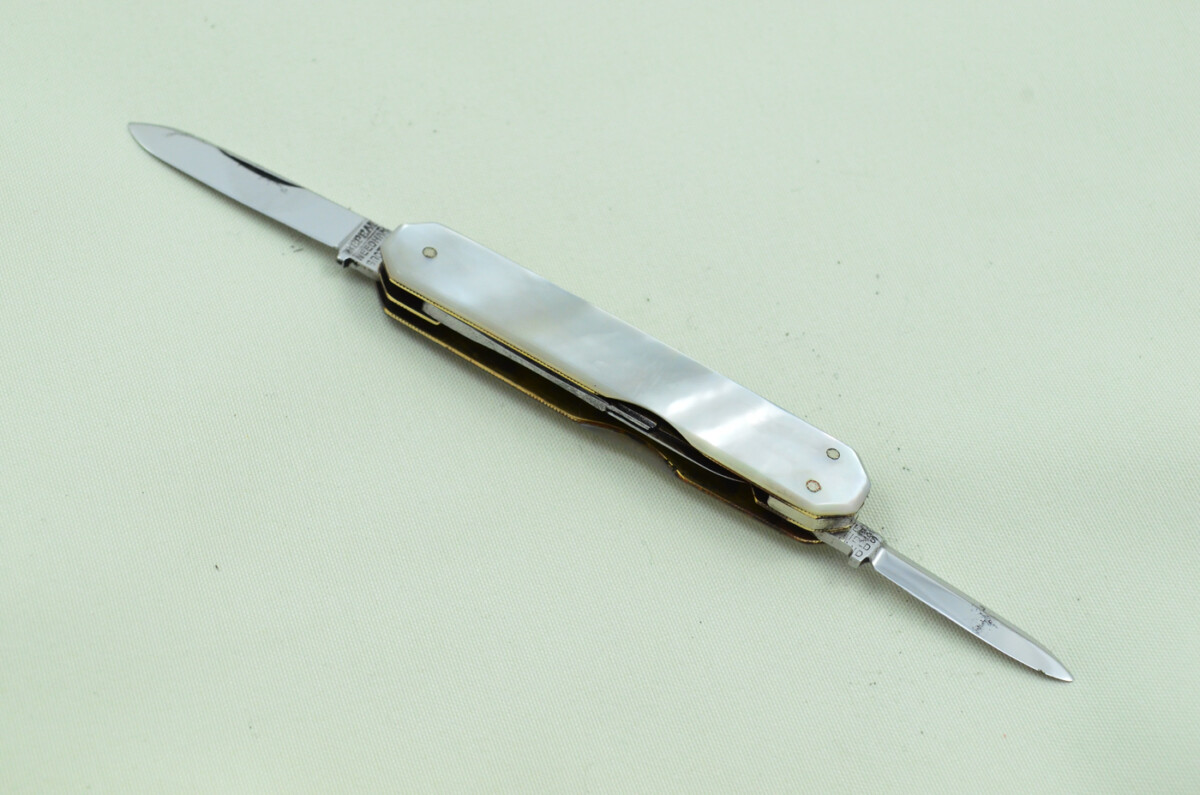 Five Blade Fantastic Carbon Steel Bladed Mother Of Pearl Fully Restored Sheffield Made Pen/Pocket Knife c1900 Maker Needham - Image 5