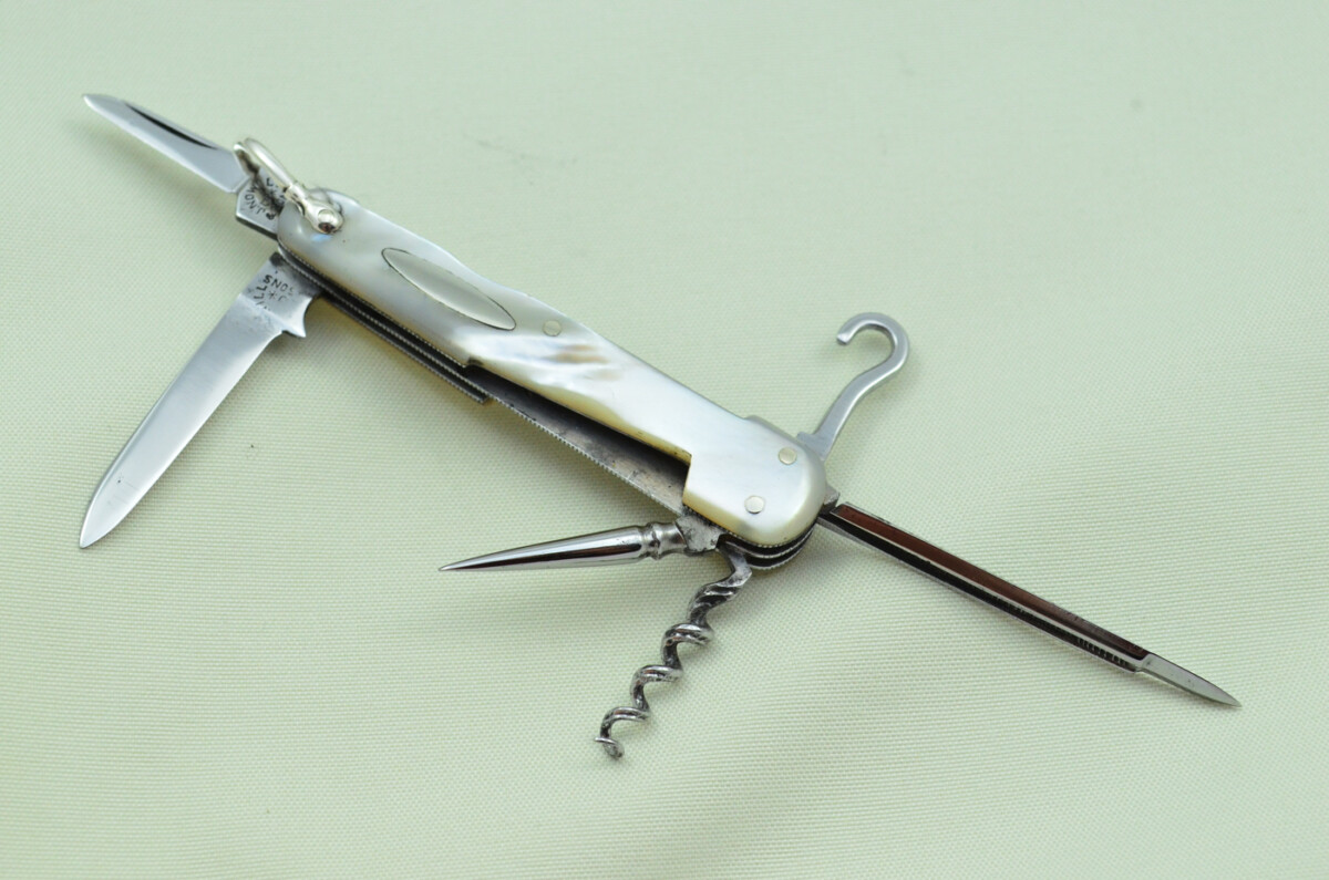 Five Blade Miniature Fantastic Carbon Steel Bladed Mother Of Pearl Fully Restored Sheffield Made Pen/Pocket Knife c1900 Maker Nowill
