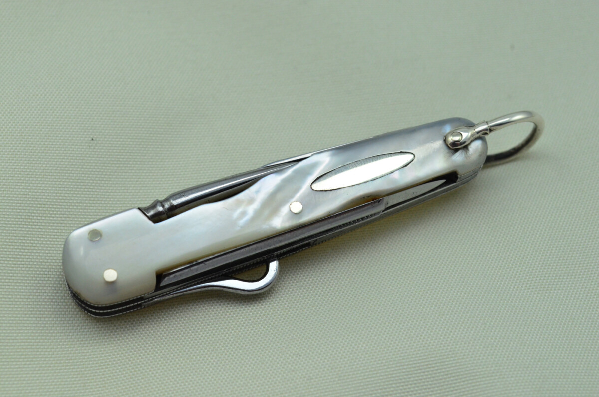 Five Blade Miniature Fantastic Carbon Steel Bladed Mother Of Pearl Fully Restored Sheffield Made Pen/Pocket Knife c1900 Maker Nowill - Image 8
