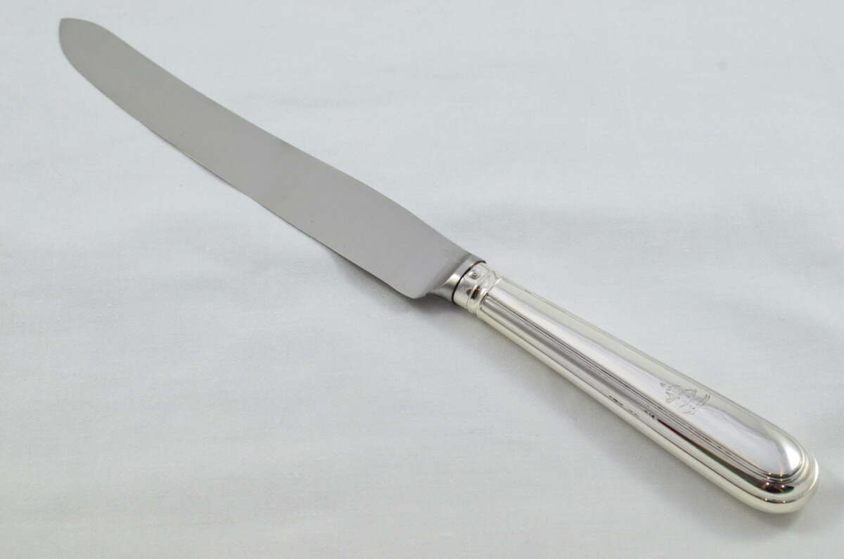 Amazing RARE Goldsmiths Alliance Ltd London Sterling Silver Handled 2 Piece Carving Set O/E Thread 1891 - Image 6