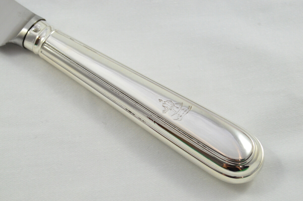Amazing RARE Goldsmiths Alliance Ltd London Sterling Silver Handled 2 Piece Carving Set O/E Thread 1891 - Image 4