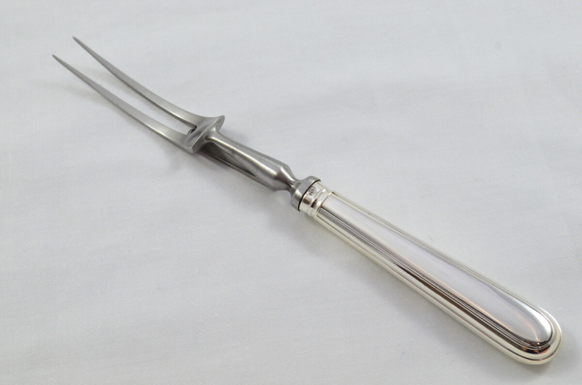 Amazing RARE Goldsmiths Alliance Ltd London Sterling Silver Handled 2 Piece Carving Set O/E Thread 1891 - Image 7