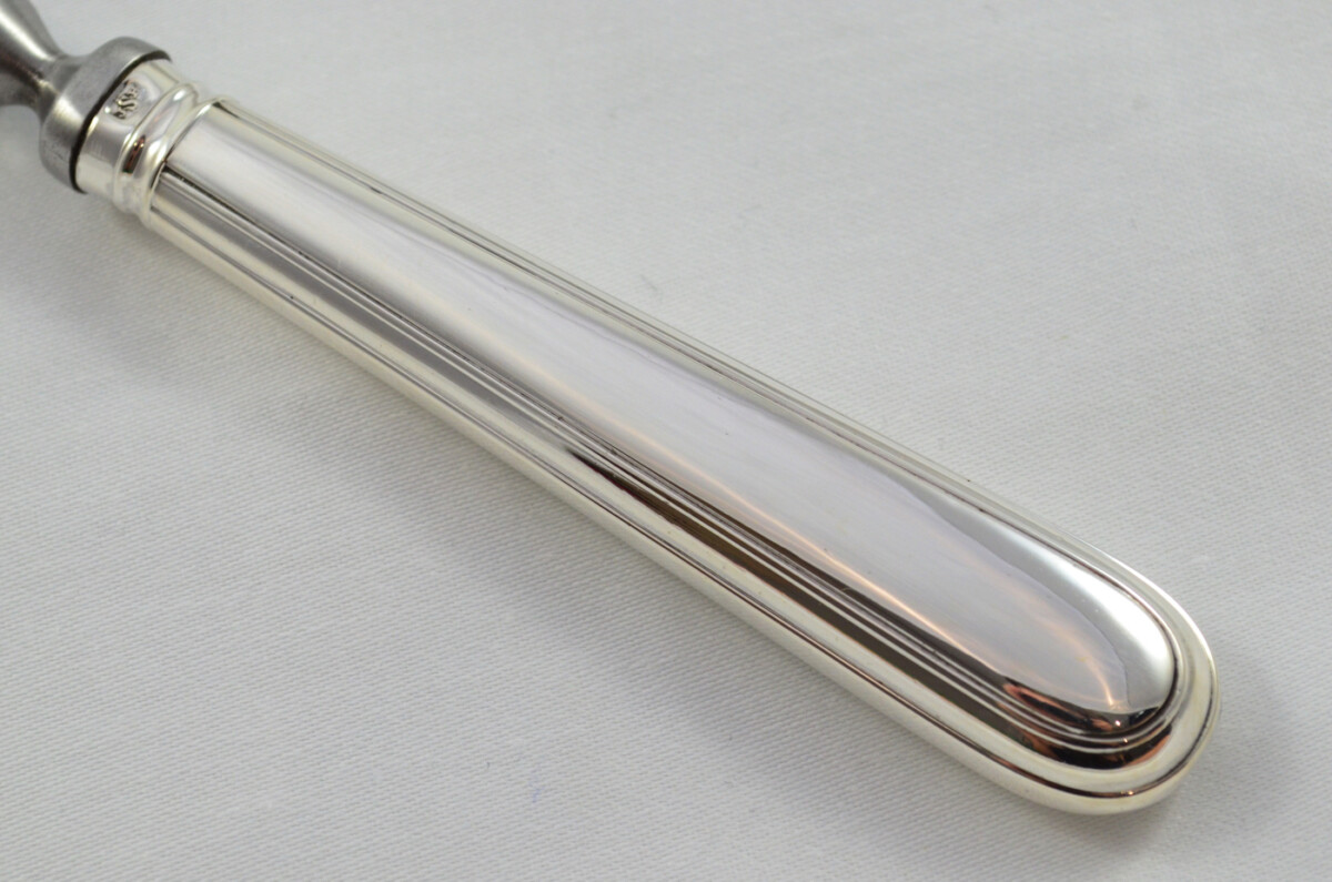 Amazing RARE Goldsmiths Alliance Ltd London Sterling Silver Handled 2 Piece Carving Set O/E Thread 1891 - Image 8
