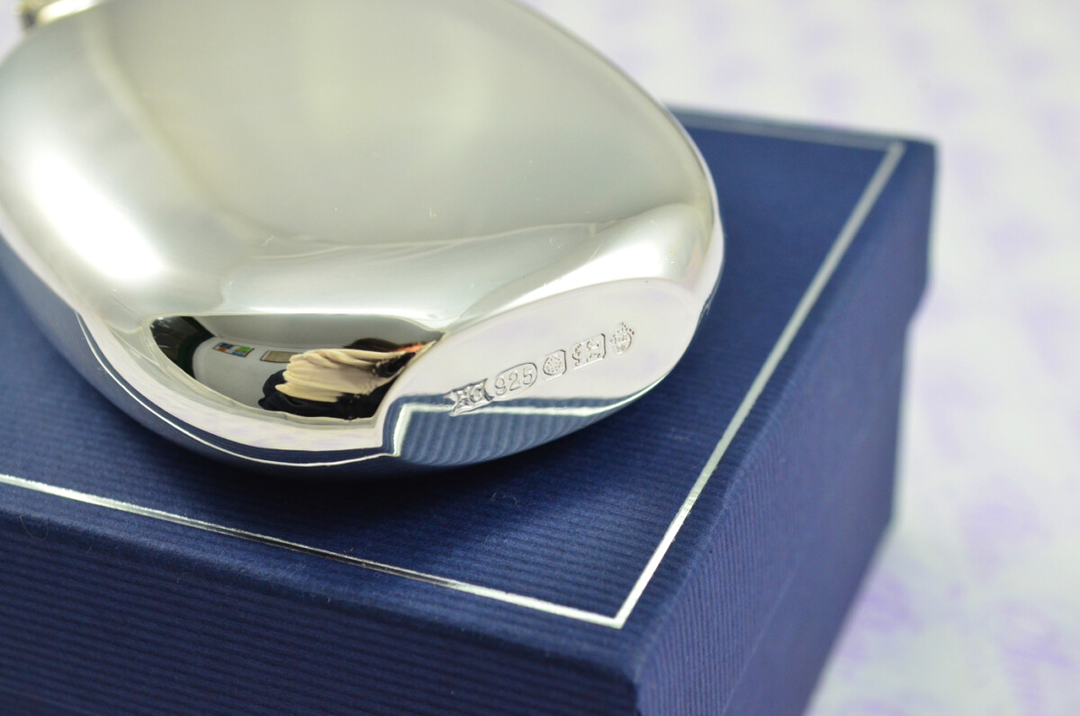 Sterling Silver Hallmarked Oval Hip Flask 4oz Bayonet Top Hallmarked 2025 - Image 7