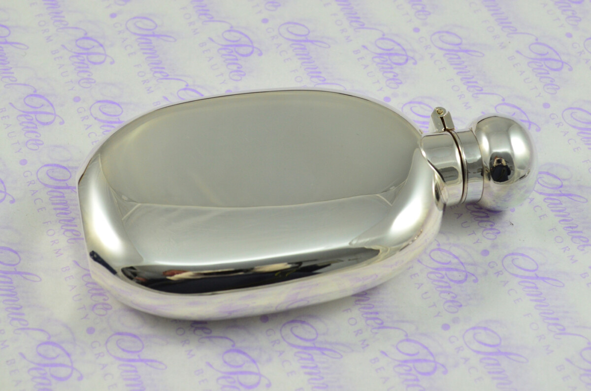 Sterling Silver Hallmarked Oval Hip Flask 4oz Bayonet Top Hallmarked 2025 - Image 9