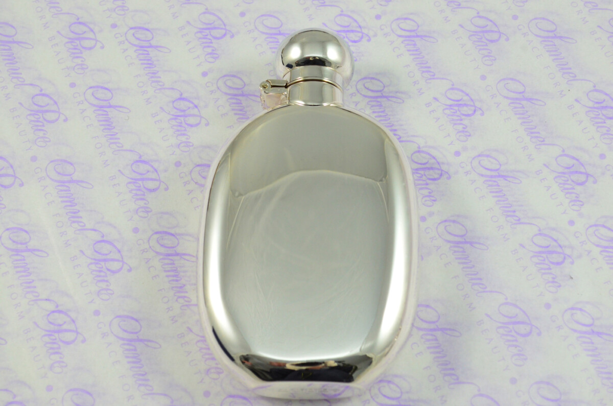 Sterling Silver Hallmarked Oval Hip Flask 4oz Bayonet Top Hallmarked 2025 - Image 8