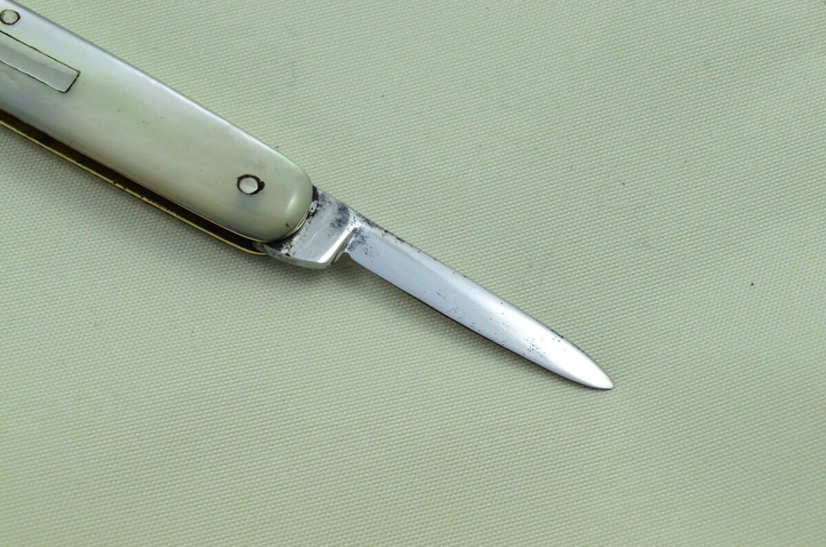 Double Blade Fantastic Carbon Steel Bladed Mother Of Pearl Fully Restored Sheffield Made Pen/Pocket Knife c1900 Maker Lockwood - Image 4