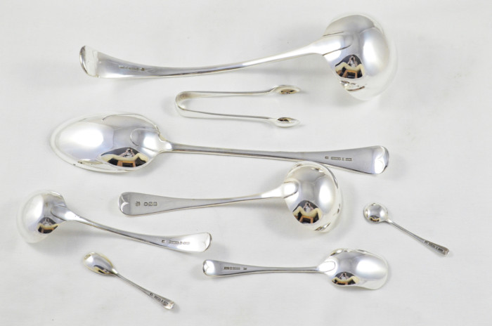 Antique Canteen of Cutlery By Pearce & Sons Ltd  - Silver Plated - Old English Pattern - 102 Pieces - Image 12
