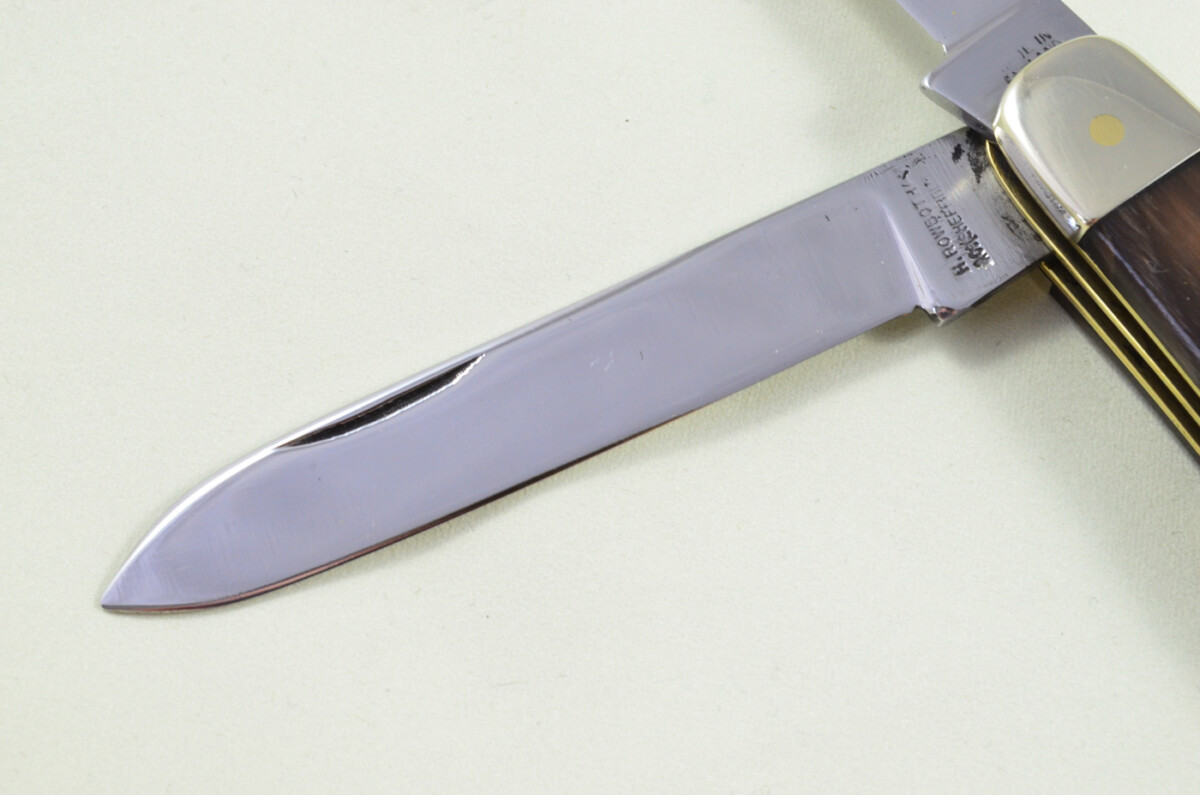 H Rowbotham Sheffield Made 2 blade Pen Pocket Folding Knife Water Buffalo Scaled Pen Knife - Image 4